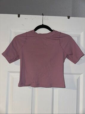 Nike Women's Cropped Ribbed Tee - Dusty Rose
